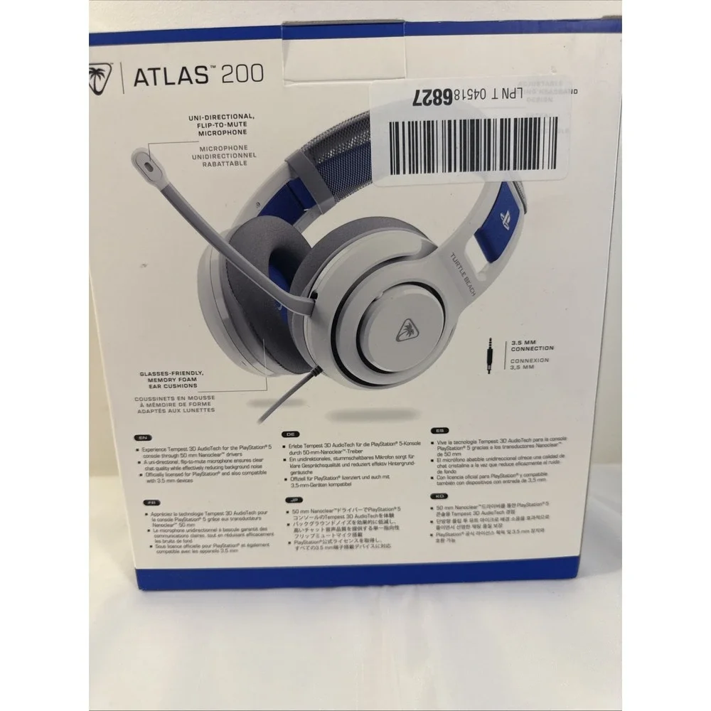 BRAND NEW Turtle Beach‎ Atlas 200 Playstation Wired Headset White